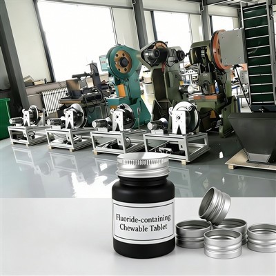 فلورائڈ-چیو ایبل ٹیبلٹ تھریڈڈ کیپ پروڈکشن لائن پر مشتمل ہے۔